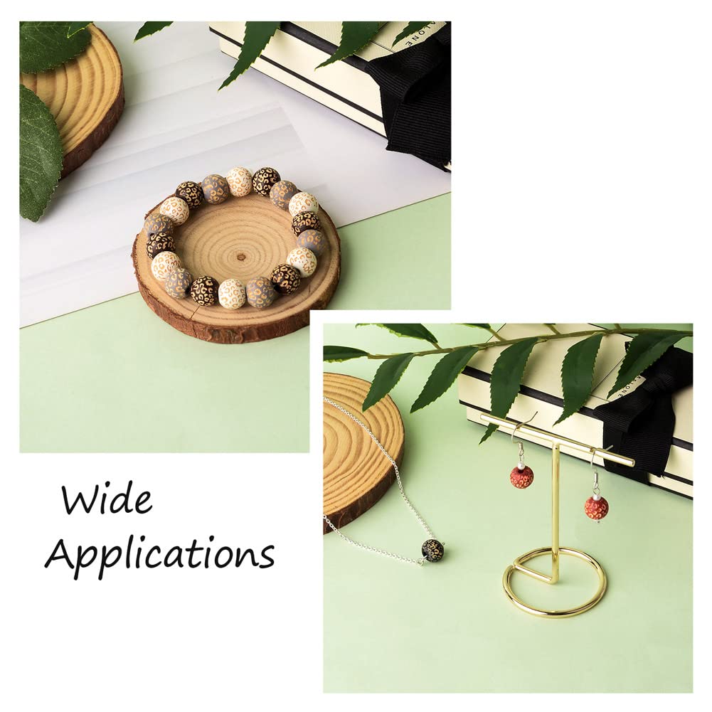 KISSITTY 100pcs/box Painted Wooden Beads for Crafts Natural Wood Beads Leopard Print Beads 10 Colors for DIY Bracelet Necklace Earrings Jewelry Making About 10mm in Diameter