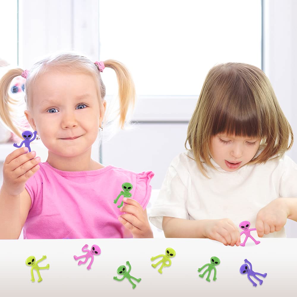 ArtCreativity Bendable Alien Toys, (Set of 48) Mini alien figures Bendy Toy for Kids, Alien Party Favors, Birthday Party Favor Goodie Bag Stuffers, Piñata Fillers, Stress Relief Fidget Toys for Kids