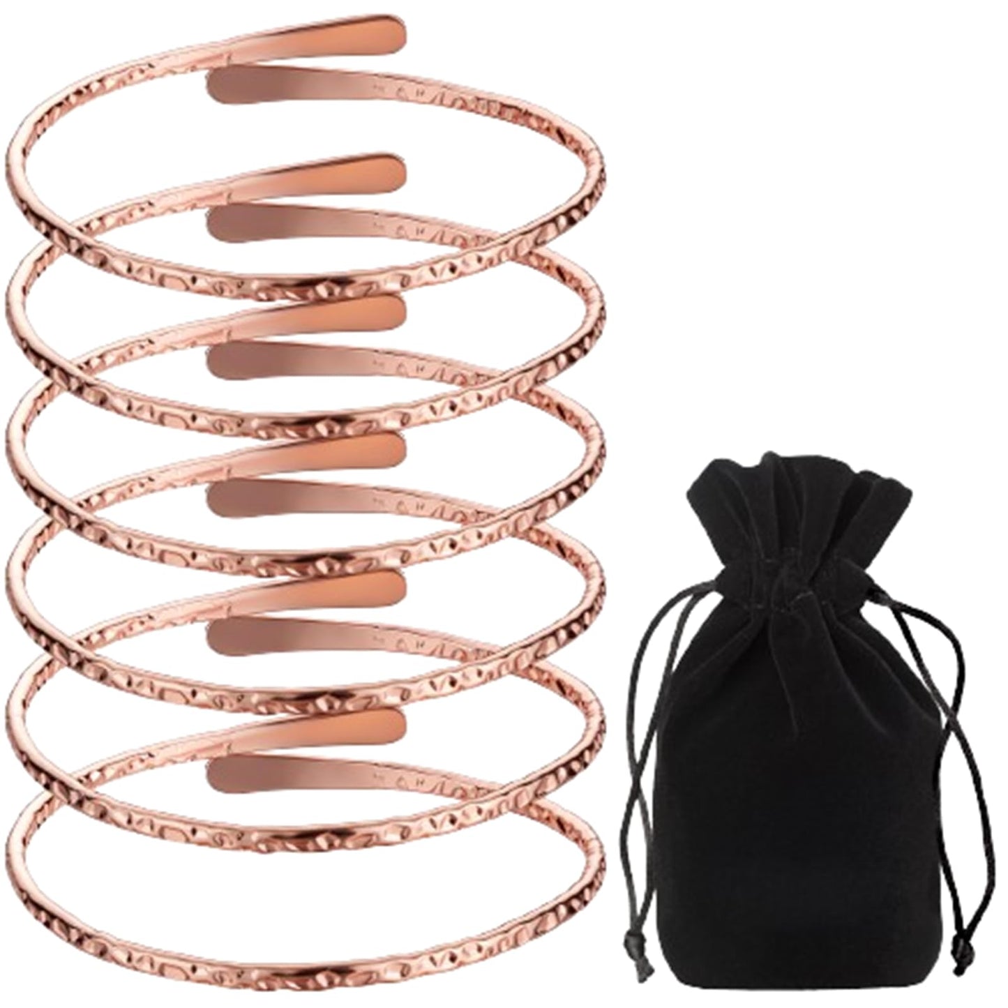 Otuuz 6 Pcs Copper Bracelets for Men Women Copper Cuff Bracelets Adjustable Size Health Jewelry Gift Handmade Uncoated Health Jewelry Gifts(Wire Overlap Style)
