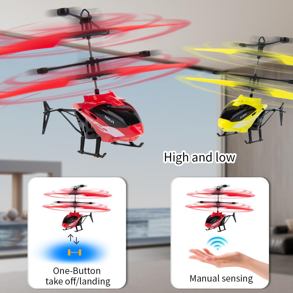 Remote Control Helicopter,Gesture Sensing Indoor Flying Helicopter Toys,RC Helicopter Airplane for Teenage with 10Mins Flight,3 Pack RC Helicopter for Kids with Light,Birthday Gifts for Boys and Girls