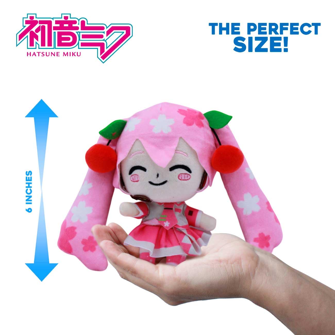 Hatsune Miku Sakura Miku 6” Plush Toy – Pink Cherry Blossom Hatsune Miku Doll – Kawaii Anime Collectible for Vocaloid Fans & Gift for Kids or Teens
