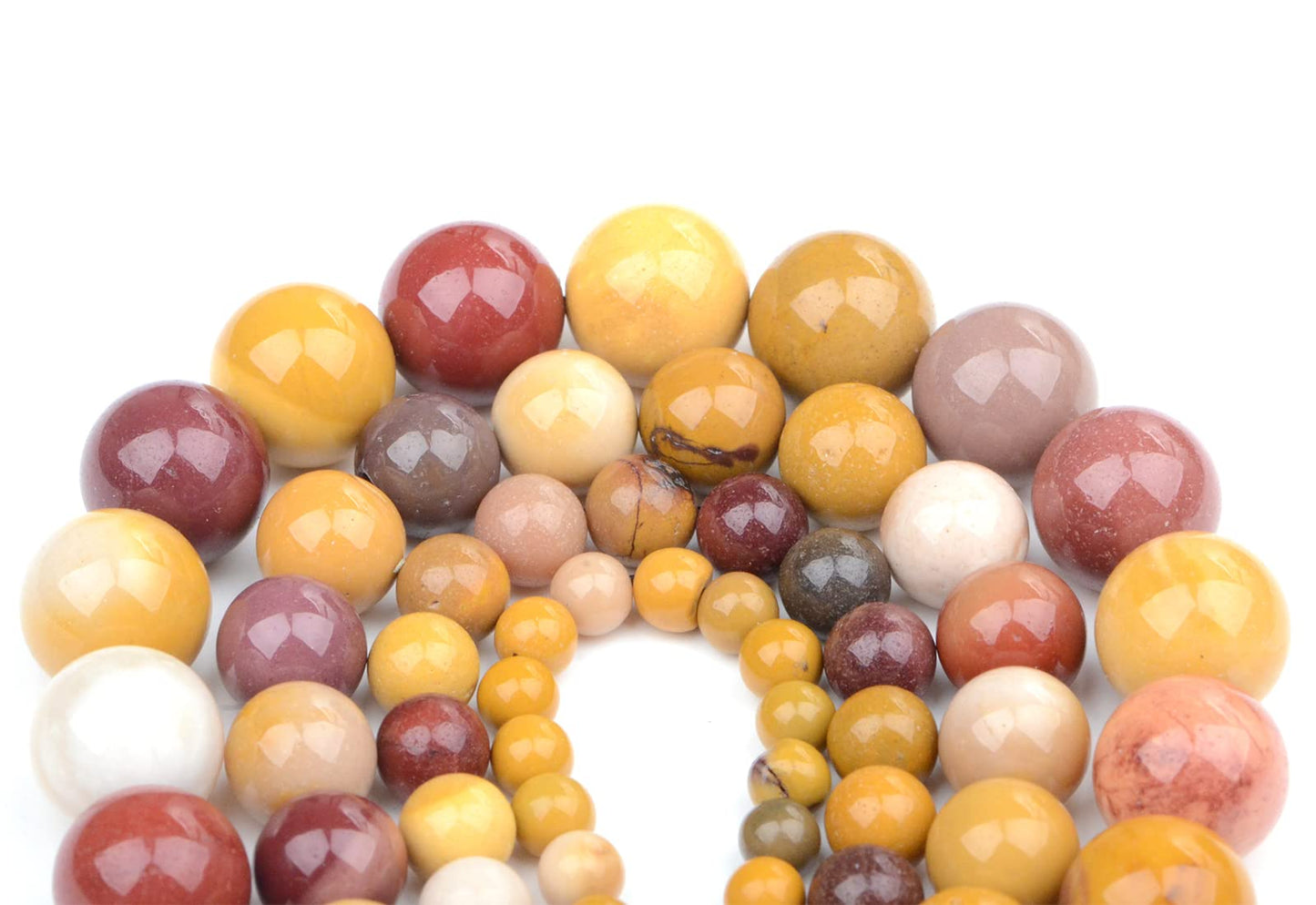 Bymitel 90 pcs Natural Genuine Real Round Loose Stone Beads Gemstone Spacers for Charm DIY Jewelry Making 15.5" per Strand 4mm (Moonkaite Jasper, 4mm)