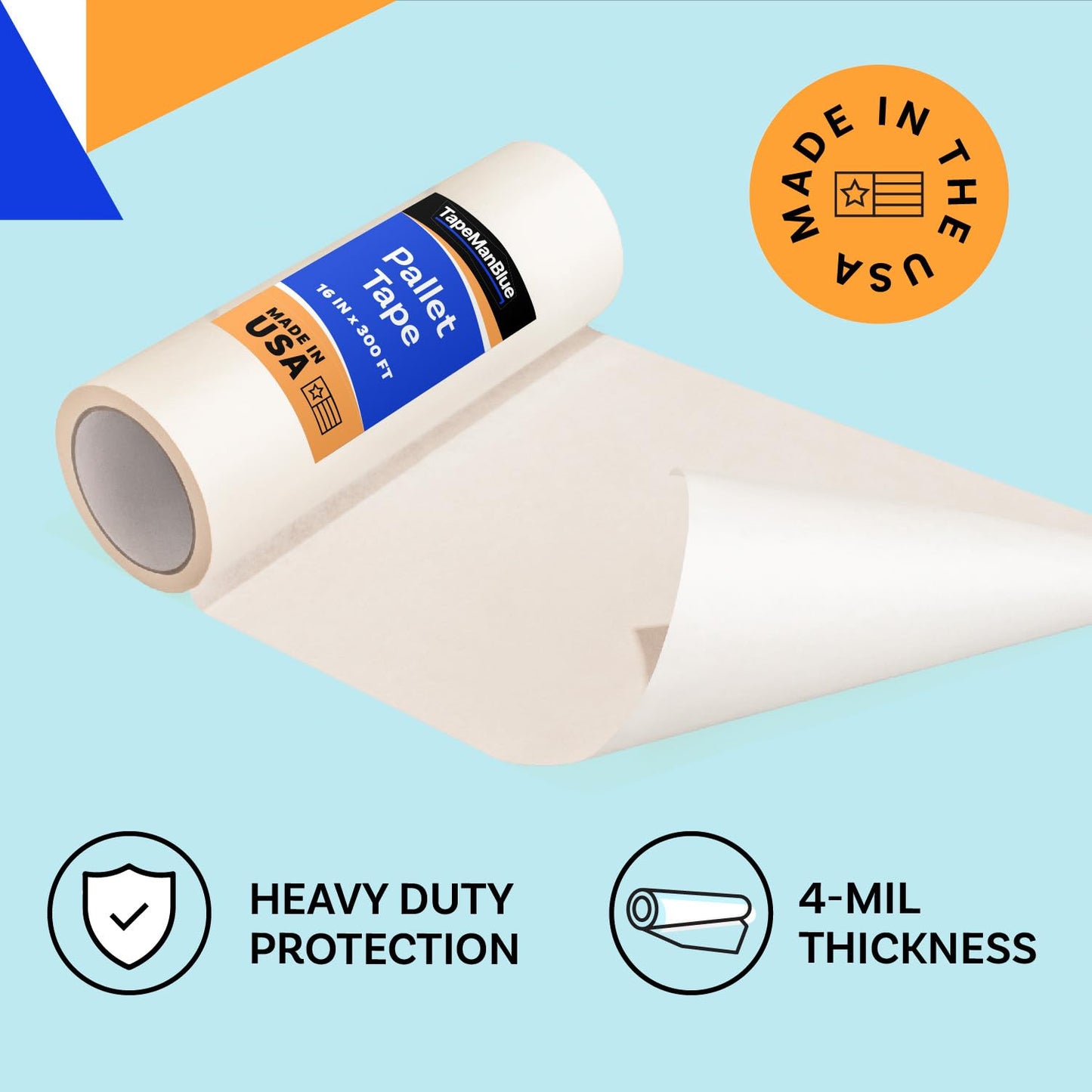 Pallet Tape for Screen Printing, 16 Inch x 300 Foot Roll, Made in USA, Heavy Duty Platen Masking Tape with Clean Removal to Protect Screen Printing Surfaces and Extend Pallet Life