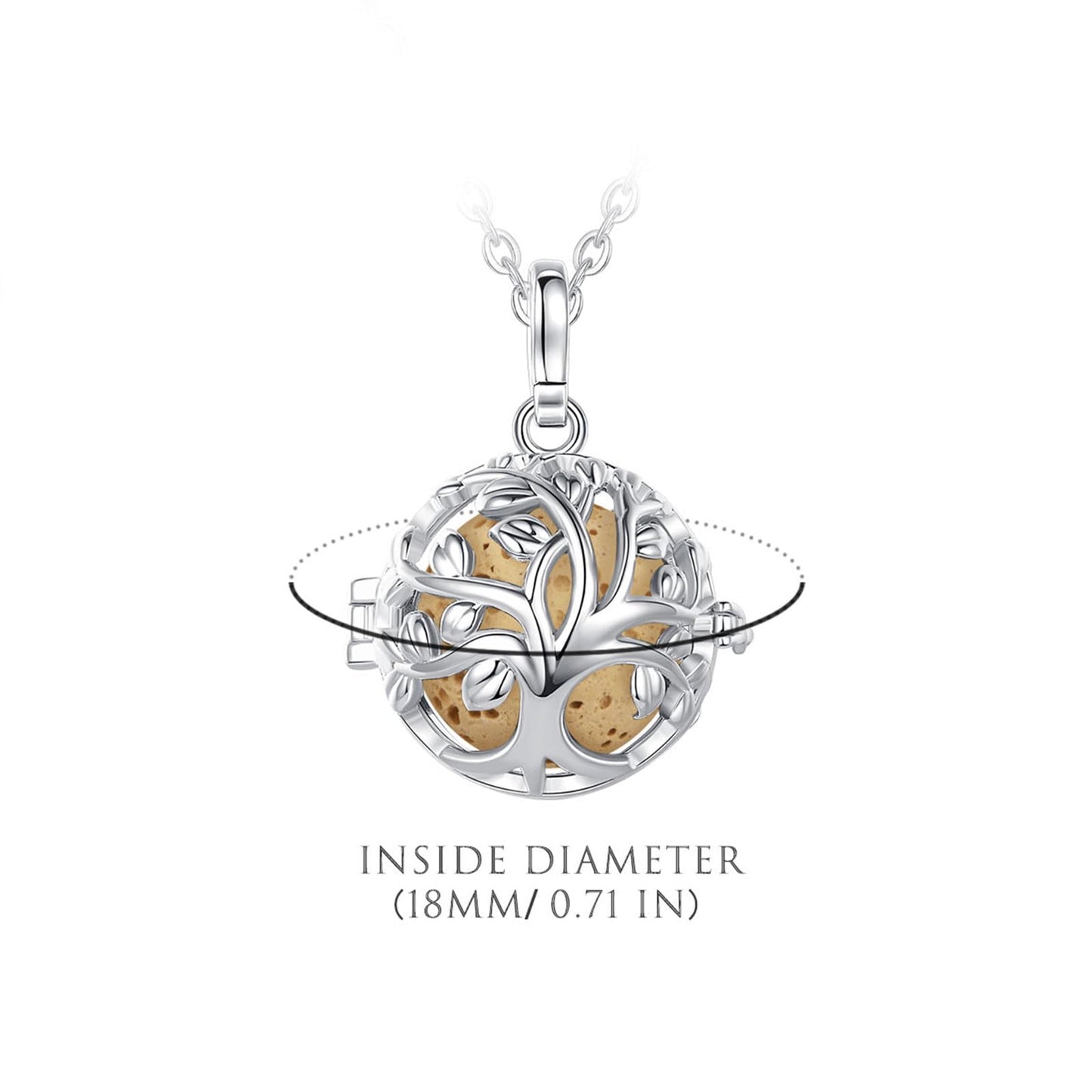 INFUSEU Aromatherapy Necklaces for Women Essential Oil Diffuser Jewelry Lava Stone Rock Tree of Life Pendant Aroma Scented Perfume Locket Gifts