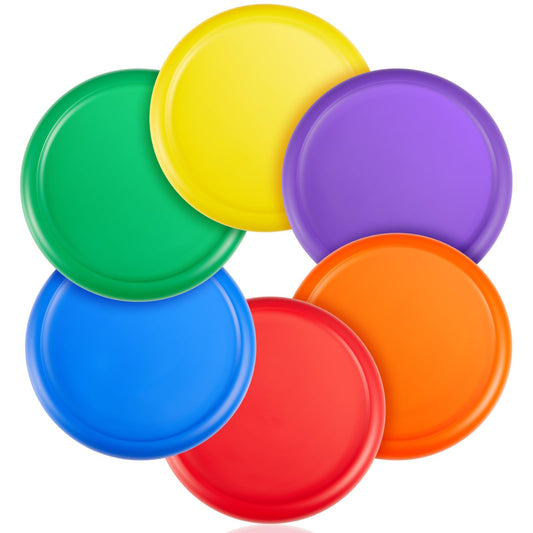 6 Pcs 8 Inch Foam Flying Discs PE Equipment Coated Soft Flying Discs Kid Toy for Physical Education Equipment Elementary School Teaching Beach Outdoor Playing Game Sports Party Supplies, 6 Colors