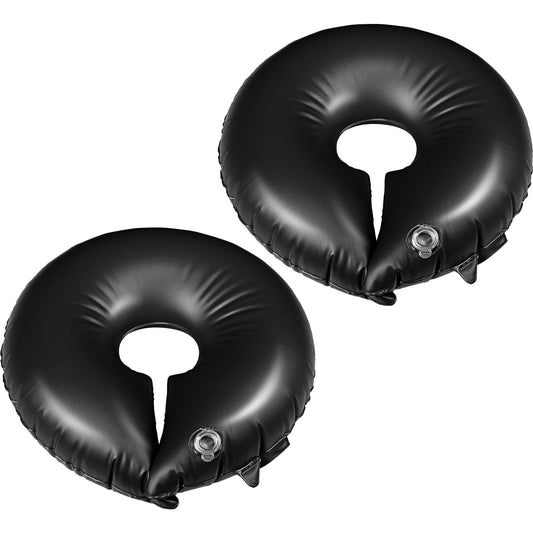 TaoBary 2 Pcs 10 Gallon Tree Watering Ring Bag Slow Release Watering Bag Deep Root Automatic Drip System PVC Drip Irrigation Pouch Donuts for Newly Planted Multi Trunk Trees Shrubs (Black)
