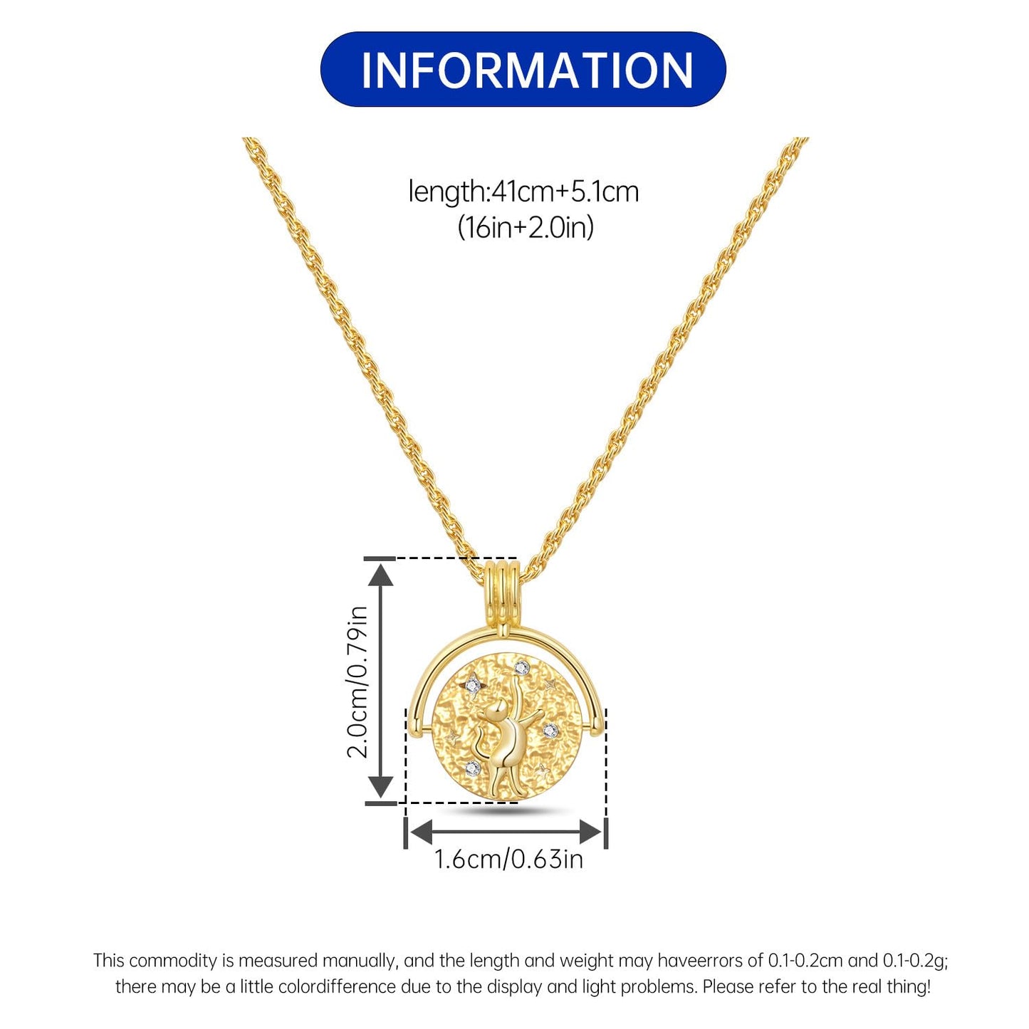 MISEFF 925 Sterling Silver Fashion Pendant Necklace for Women，Fashion Jewelry, 18K Gold Plated， Advanced Retro Series Link Chains ，Basic Multifunctional Accessories Suitable for Multiple Occasions and Daily Wear (Cat Coin)