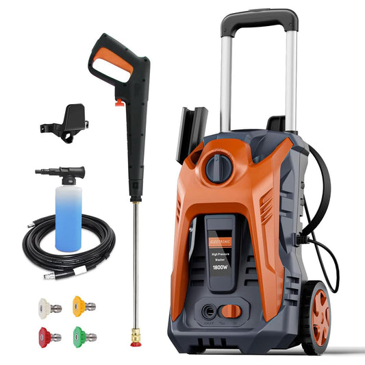 Pressure Washer with 25 FT Hose, 4 Quick Connect Nozzle 16.9Oz Soap Tank Cleaning for Patio, Car