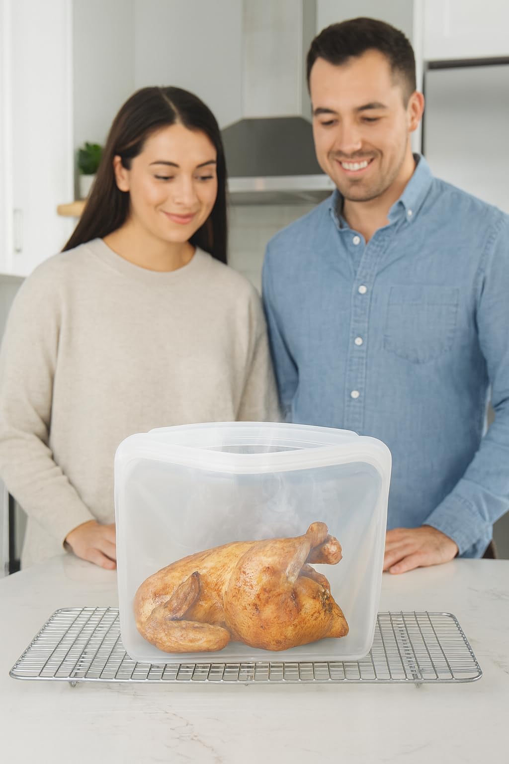 Elkanah Extra Large 116fl oz Silicone Bags Reusable Freezer Bags Silicone Gallon Bag Food Storage Bag|Oven Bags|Sous Vide|Microwave|Oven|Dishwasher safe