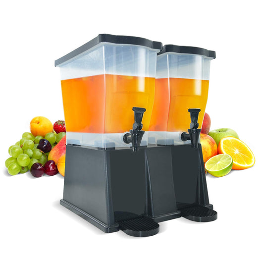 Hakka 6 Gallon Drink Dispenser, Commercial Juice Dispenser for Parties 22L Double Tank Beverage Dispenser with Spigot for Catering, Buffets, Restaurants