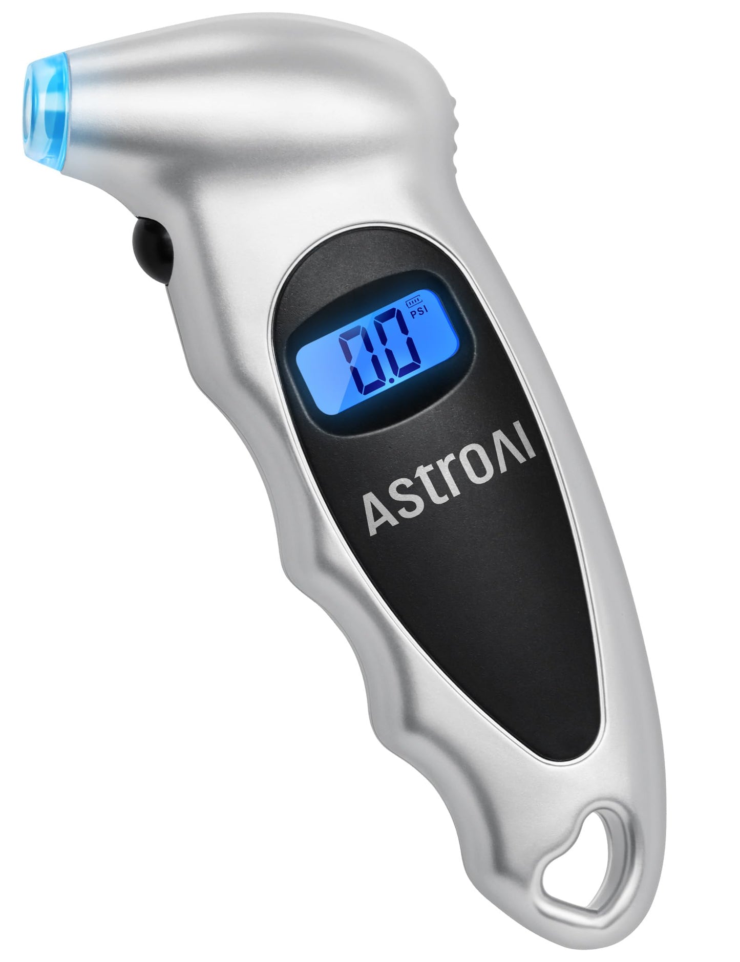 AstroAI Digital Tire Pressure Gauge 150 PSI 4 Settings for Car Truck Bicycle with Backlight LCD and Non-Skid Grip Car Accessories, Silver