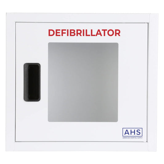 American Hospital AED Cabinet | AED Defibrillator Wall Mounted Storage Cabinet Non Alarmed White | Large Fits Zoll/Cardiac Science/All Brands