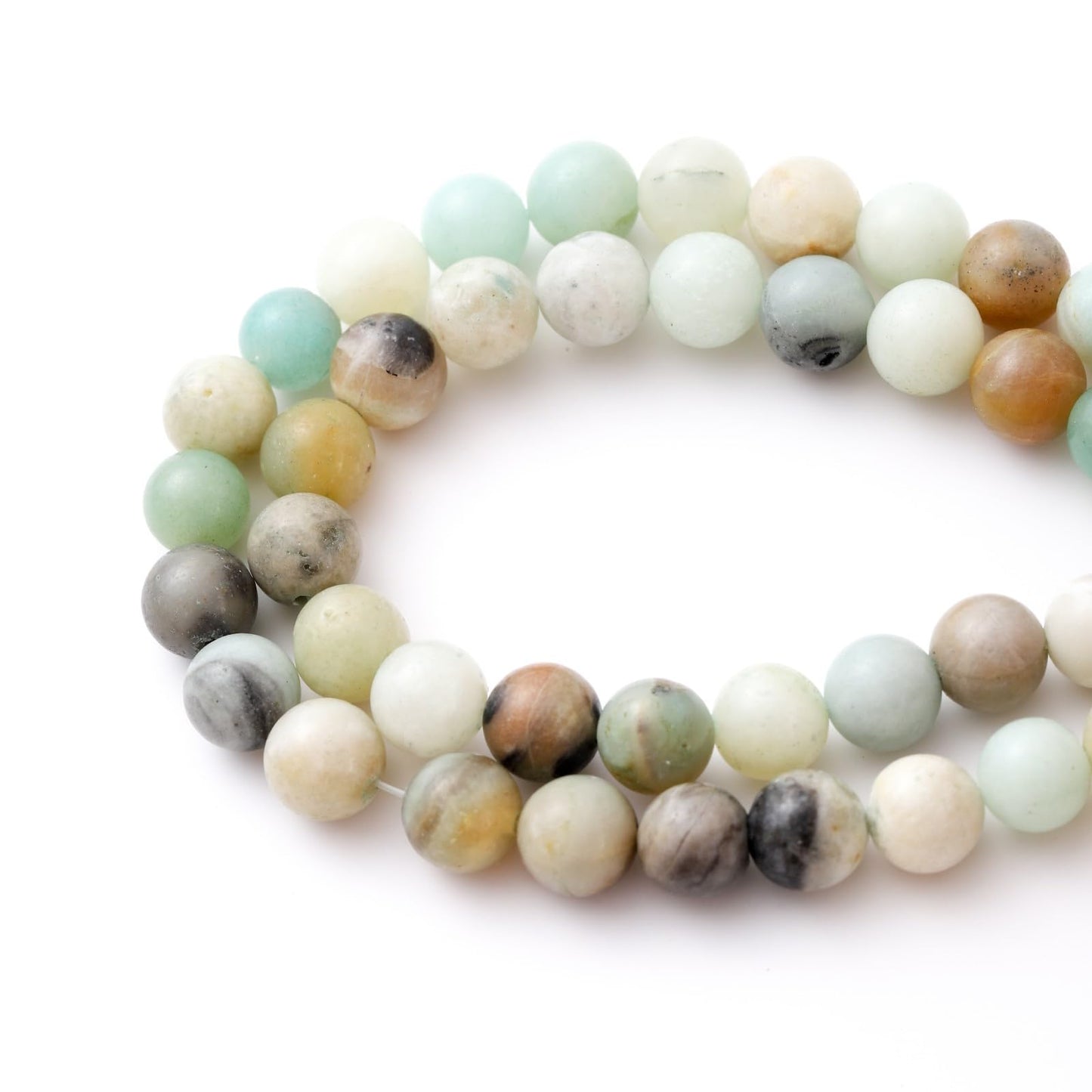 8mm 45pcs DIY Natural Amazonite Stone Beads Round Healing Crystal Gemstone Loose Beads for Jewelry Making Handmade Bracelet Necklace