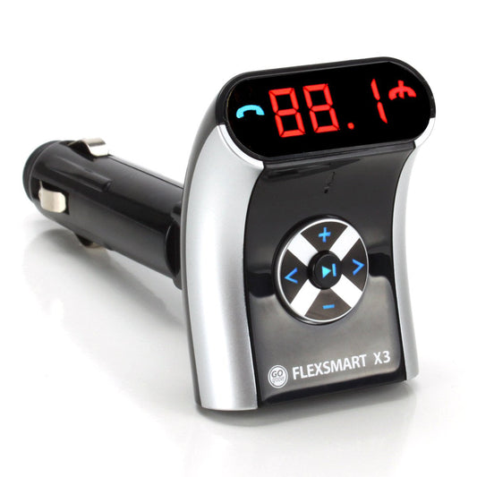GOgroove FlexSMART X3 Mini Bluetooth Car Adapter for Handsfree Calling, USB Charging, Music Controls for Smartphones, MP3 Players - Aux Bluetooth Adapter for Car - FM Radio Transmitter