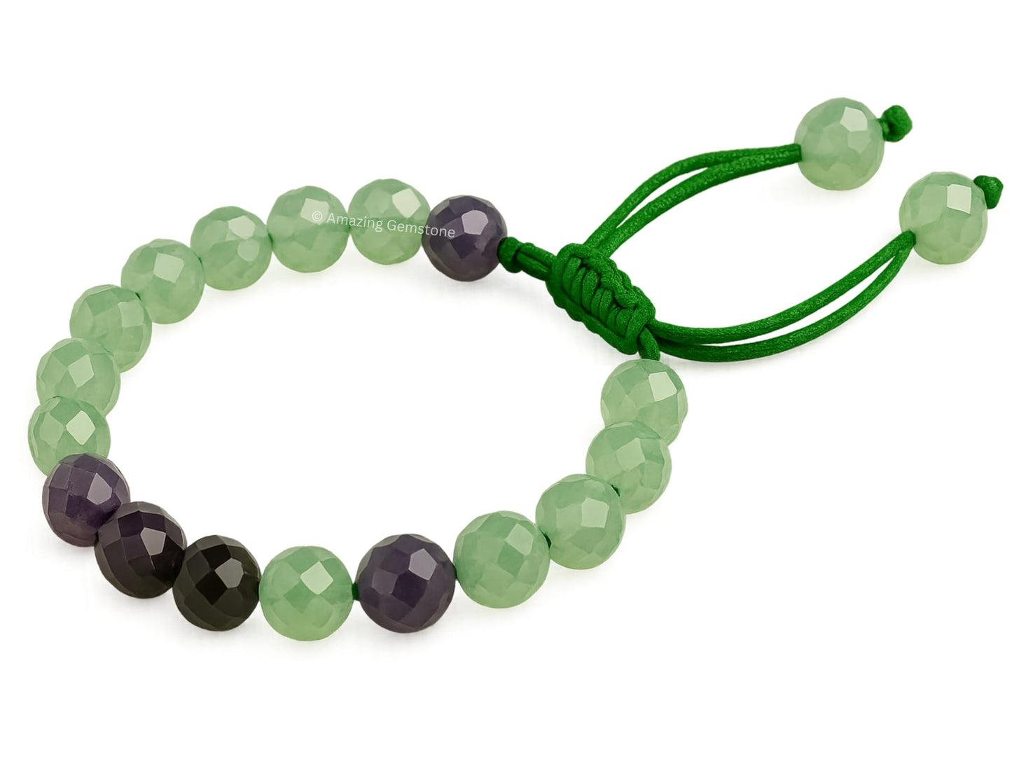 Amazing Gemstone Multi Fluorite Bracelet for Women - Chakra Mens Bracelet Protection Crystals & Healing Stones - Blessing Bracelet Spiritual Meditation Gift (Faceted Beaded Bracelet, Adjustable)