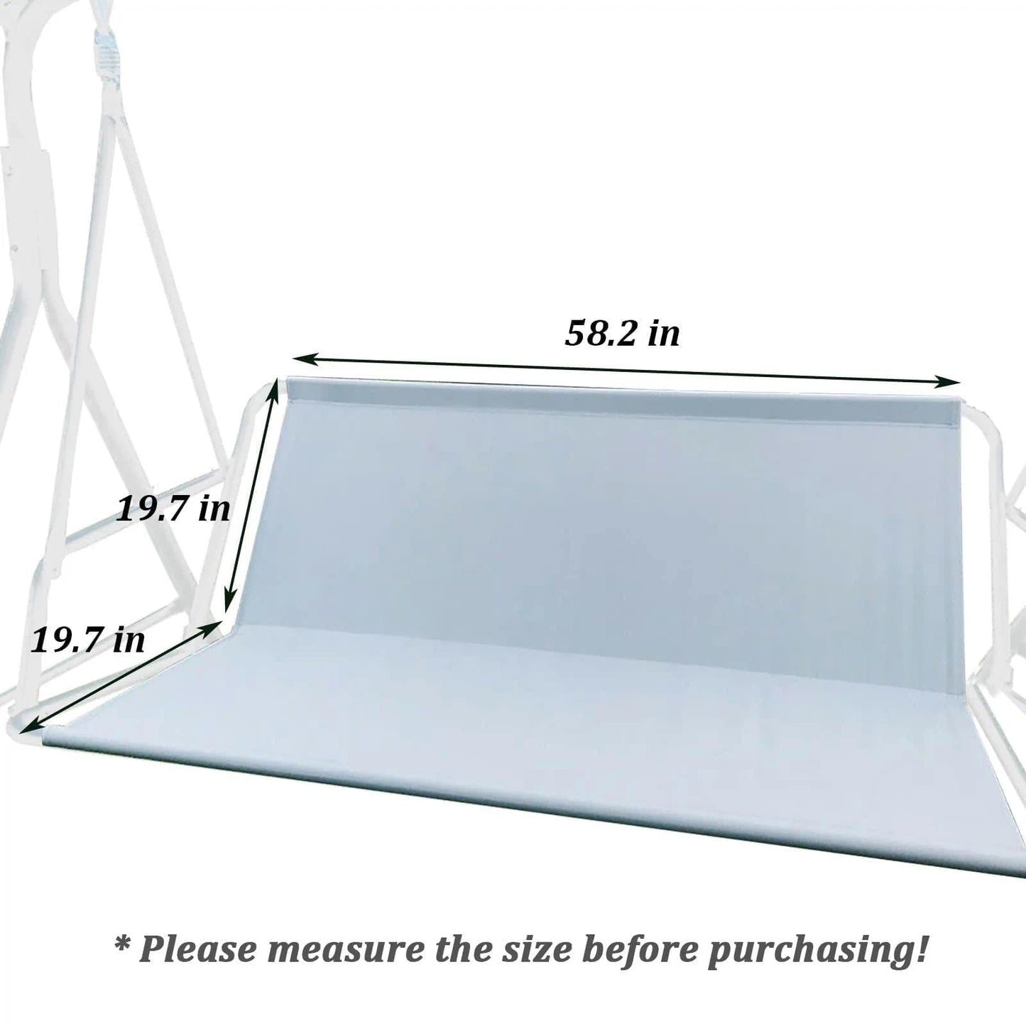 Swing Seat Cover Replacement,600D Thickened Oxford Waterproof Chair Bench Replacement Cover Outdoor Swing Cushion Covers for 2/3 Seater Patio Garden Yard Rocking Chair(Grey,54.3x19.7x19.7Inch)
