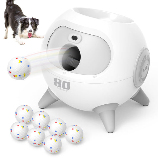 uahpet iRetriever Automatic Dog Ball Launcher with 8Pcs Balls