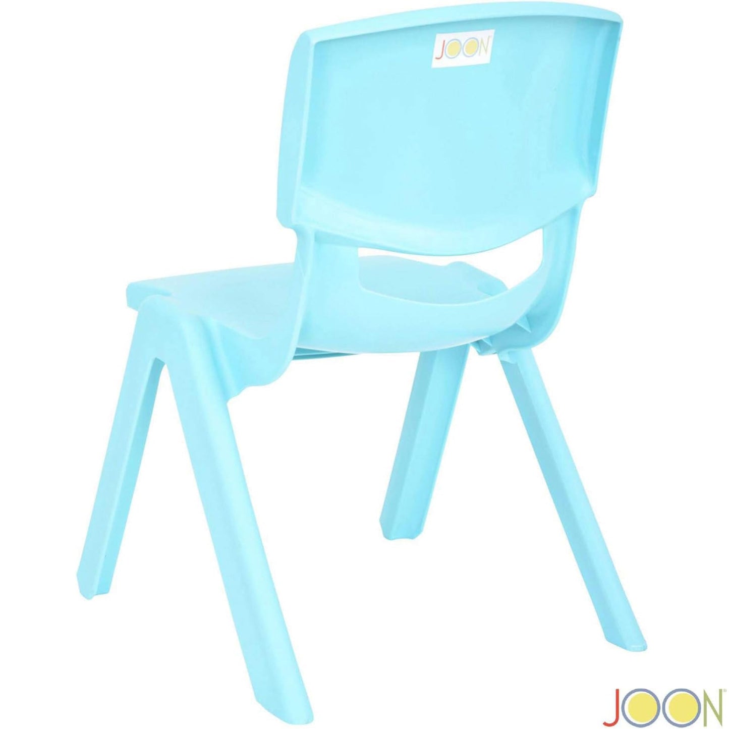 JOON Stackable Plastic Kids Learning Chairs (10 Pack), 20.8x12.5 Inches, The Perfect Chair Sets for Playrooms, Schools, Daycares and Home, Colorful Design, 10.5 Inches Seat Height, Baby Blue