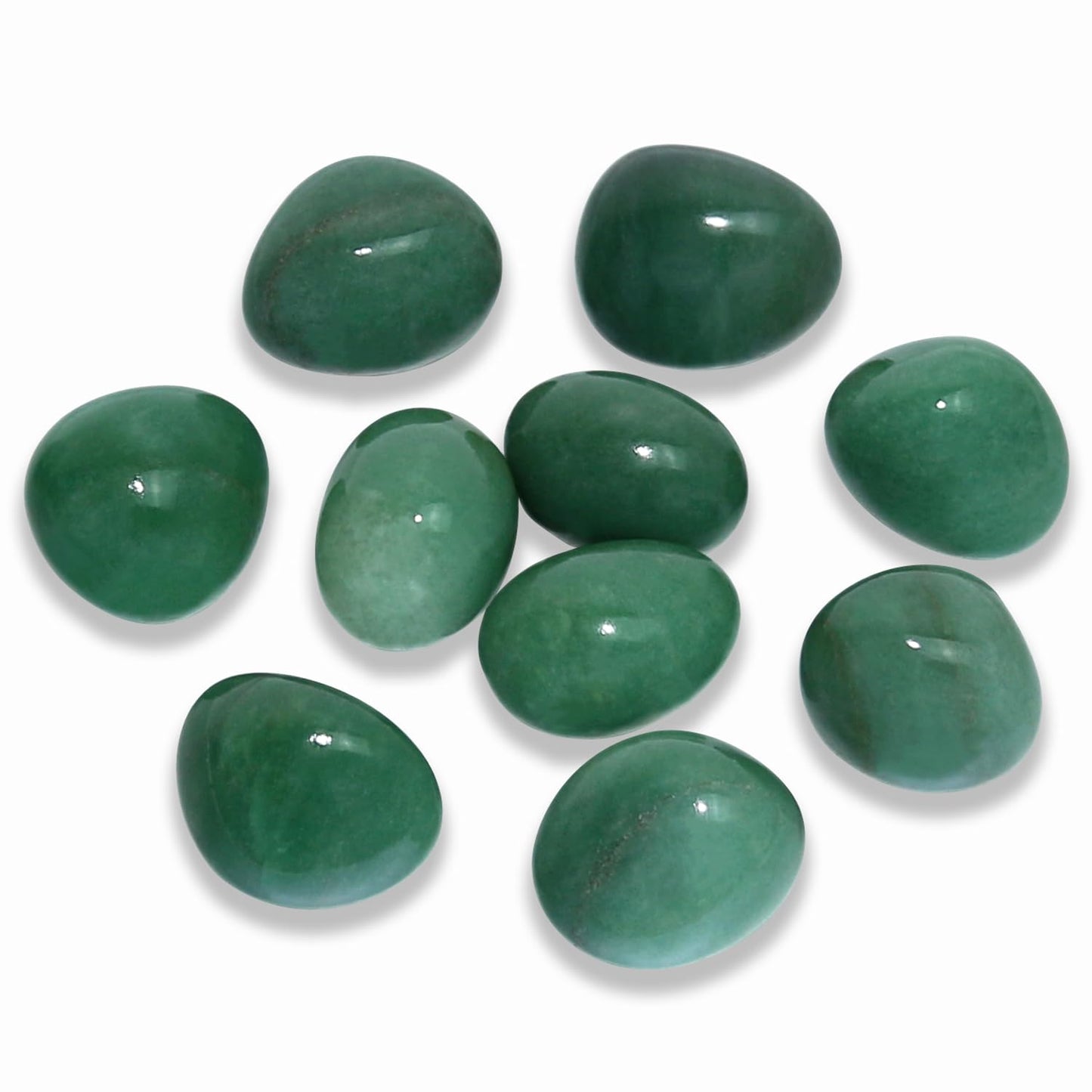 Tumbled Polished Natural Green Aventurine Crystals Stones, Crystals and Healing Stones Quartz Bulk for Wicca, Reiki, Healing Energy, Chakra Stones, Witchcraft Supplies(10Pcs)