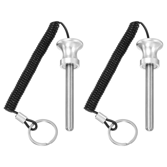 YELARXI Weight Stack Pin, Weight Gym Pin Strength Training Equipment Replacement with Pull Rope, 0.4 x 3.1 Inch Fit for Commercial Home Gym Club Machine Accessories (2 Pack, Silver)