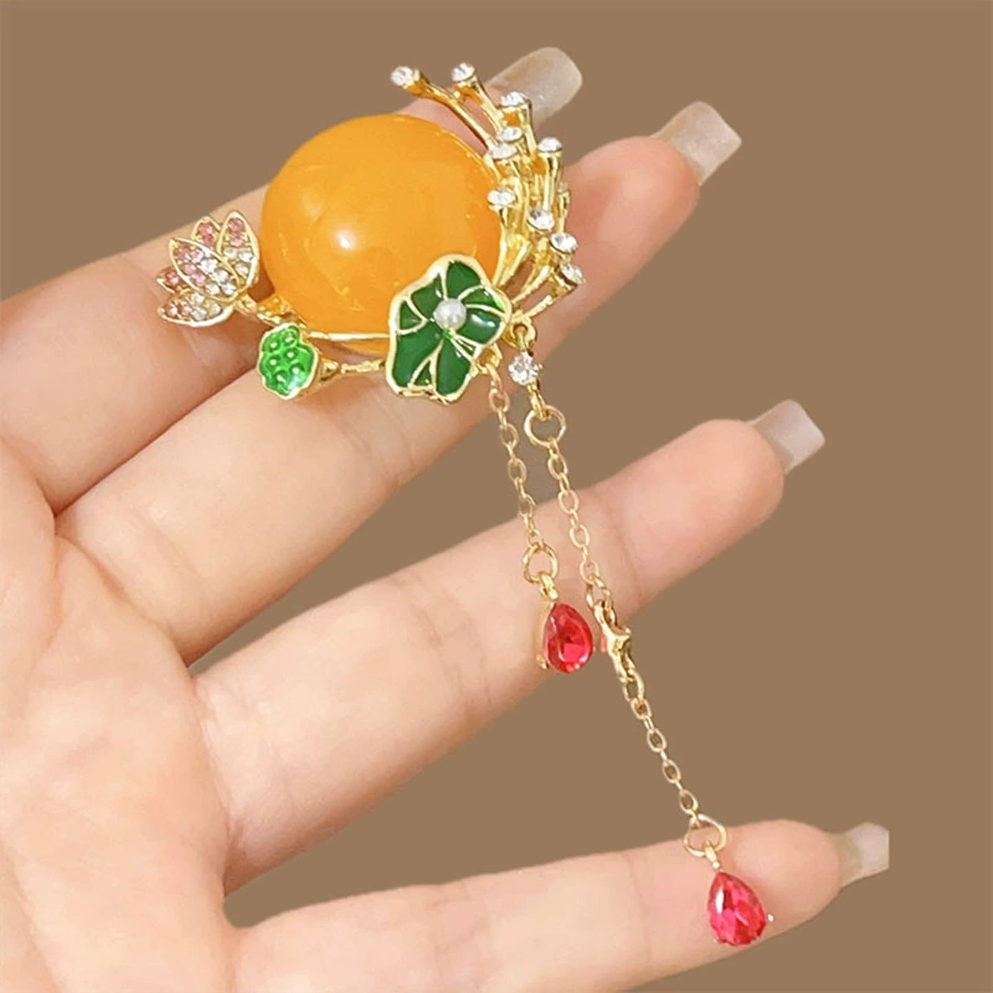 HETICA Women Animal Floral Brooch Pin Accessory Perfect as a Gift for Anniversary Celebrations, Parties, Or Everyday Wear (Moonlit Lotus Pond)