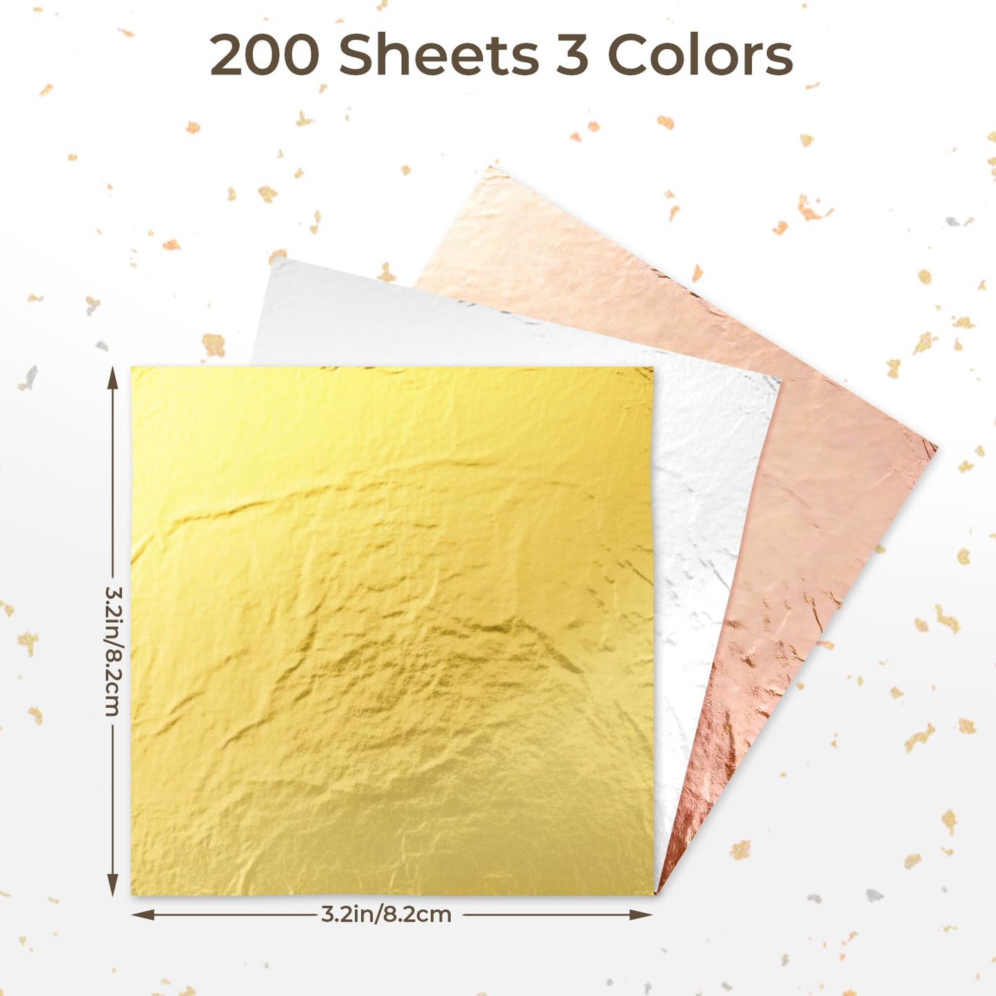 Nicpro Gold Leaf Gilding Adhesive Set, 100ml Water Based Glue and 100ml Varnish, 200 pcs Gold Leaf/Rose Gold/Silver Leaf Sheets for Arts, Painting, Craft, Furniture and Decoration with 4 Brushes