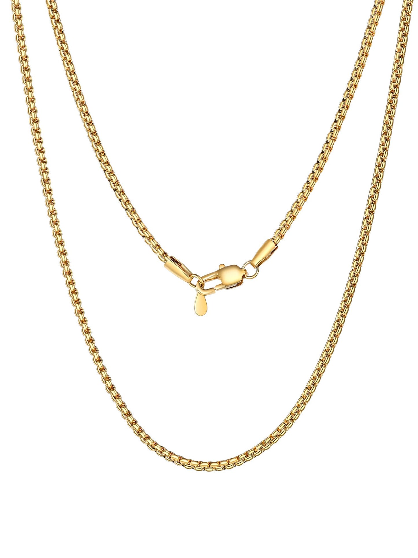 PROSTEEL 2mm Thin Gold Chain Mens Necklace Stainless Steel Male Jewelry Long Chain 26inch