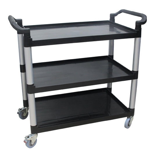 SHUNYILONG Plastic Extra Large Food Cart with Wheels for Business | Heavy Duty Rolling Utility Cart with Wheels (2 Brakes) | 40.5" Dx 19.6" W X 38.1" H 510 lbs Capacity for Kitchen Office Restaurant