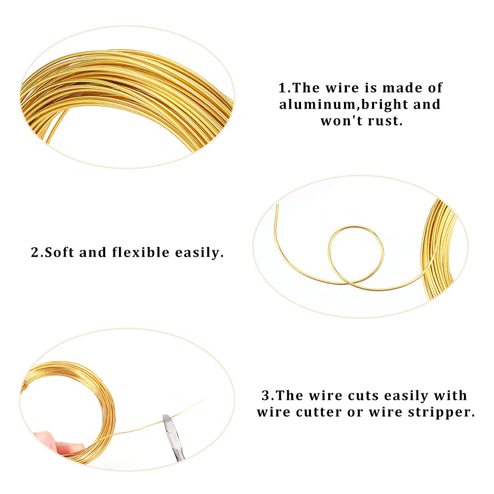 PH PandaHall 650 Feet 10 Rolls 1mm Aluminum Craft Wire 18 Gauge Flexible Floral Jewelry Beading Wire 10 Colors for DIY Jewelry Craft Making Each Roll 65 Feet