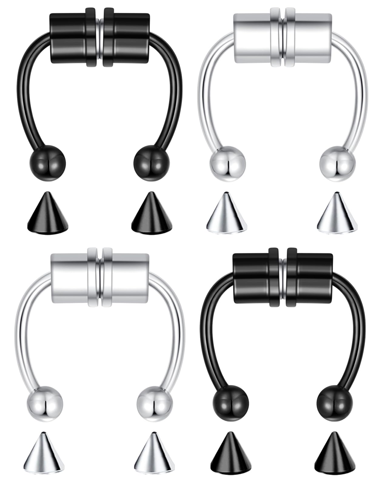 4 Pcs Fake Septum Ring Piercing Fake Nose Ring Magnet Magnetic Septum Nose Ring Fake Septum Nose Ring Magnet Magnetic Nose Piercing Fake Piercings Faux Septum Piercings Fake Septum Rings Faux Fake Nose Piercings Fake Nose Stud Magnet Septum Piercing Clip