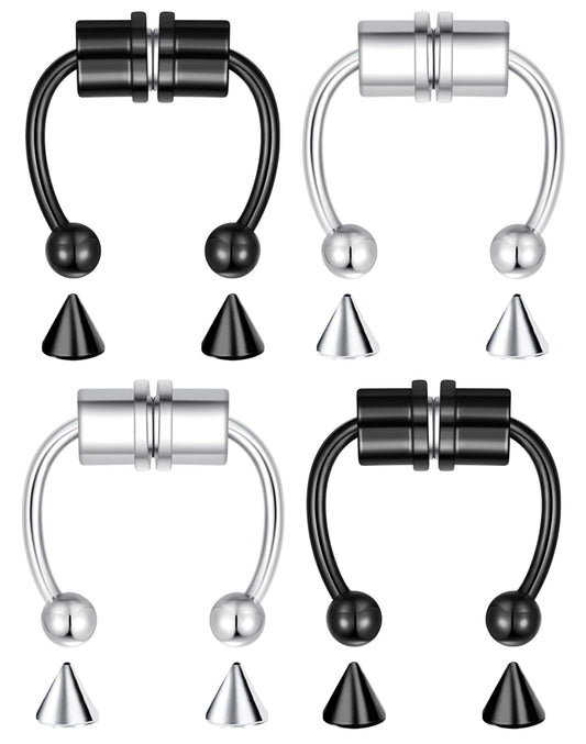 4 Pcs Fake Septum Ring Piercing Fake Nose Ring Magnet Magnetic Septum Nose Ring Fake Septum Nose Ring Magnet Magnetic Nose Piercing Fake Piercings Faux Septum Piercings Fake Septum Rings Faux Fake Nose Piercings Fake Nose Stud Magnet Septum Piercing Clip
