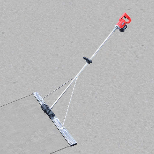 Power Concrete Screed Vibratory Kit Concrete Finishing Tool with 5ft Board, Battery Powered Concrete Sidewalk Surface Leveling Tamper Ruler, Cordless Electric Screed Cement Finishing Vibrating Machine
