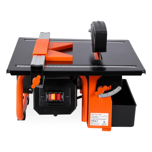 7 inch Wet Tile Saw, MERXENG 3450 RPM, Bevel cuts tile from 0 to 45 Degrees, Tile Cutter Wet Saw with Water Reservoir for Cutting Tiles and Stones, for DIY Enthusiasts