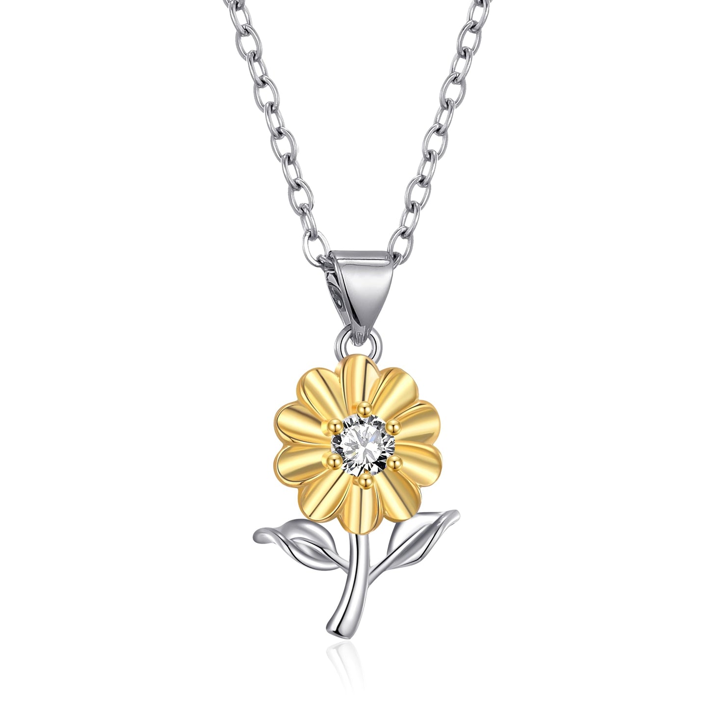 HELORET Sunflower Necklace Sunflower Pendant Flower Necklace Jewelry for Women Birthday Gifts