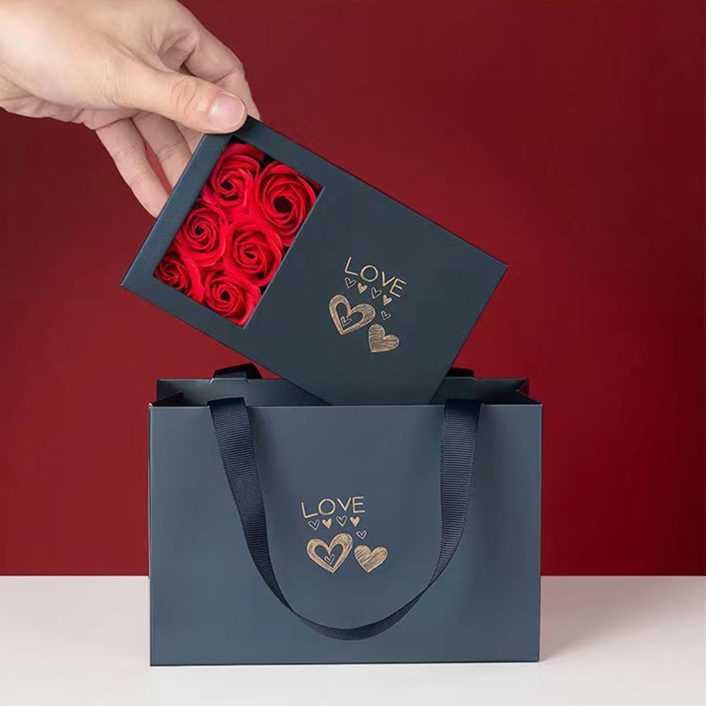 JYCMMFC Rose Ring Box Jewelry Gifts Box Eternal Rose Necklaces Bracelets Box Valentine's Day Christmas Thanksgiving Birthday Romantic for Women Her Mom Wife Girlfriend (Jewelry is NOT included)