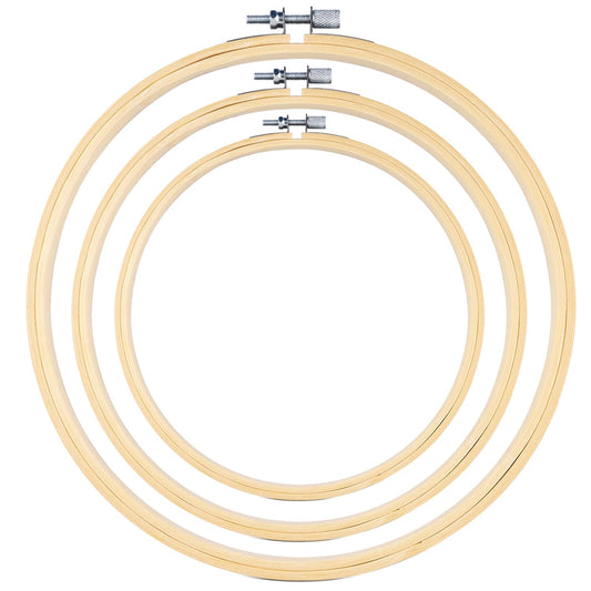 3 Pieces Embroidery Hoops, 8 inch to 12 inch Bamboo Frame Circle Cross Stitch Hoop Ring Embroidery Hoops Set for Embroidery and Cross Stitch