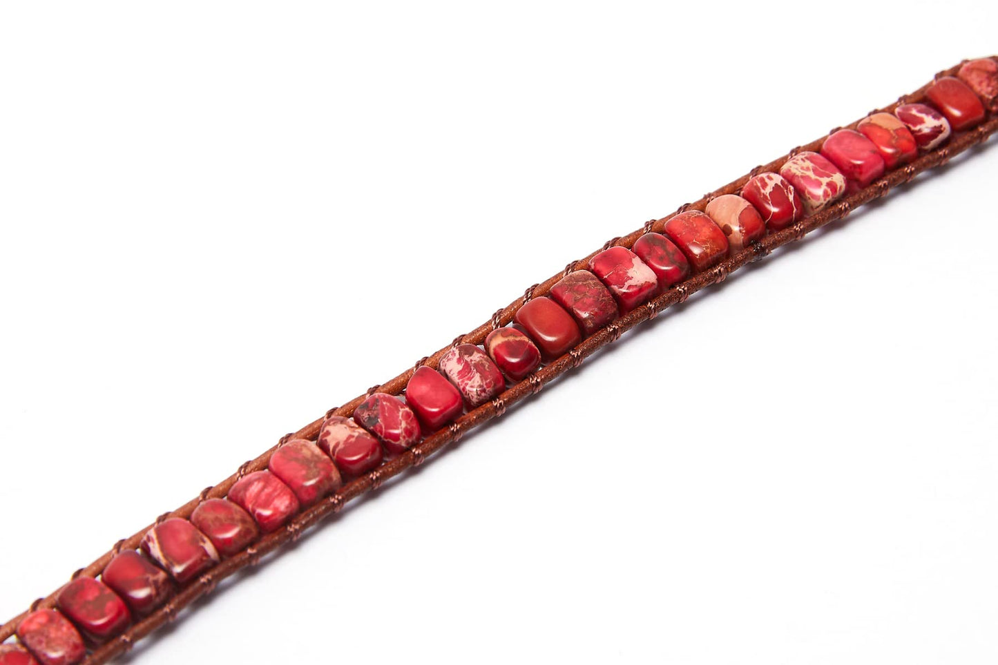 ZOSOJONA 7 Chakra Bracelet Bohemian Handmade Leather Wrap Healing Protection Natural Stone Yoga Beaded Bracelets Boho Friendship Jewelry (Red Turquoise)