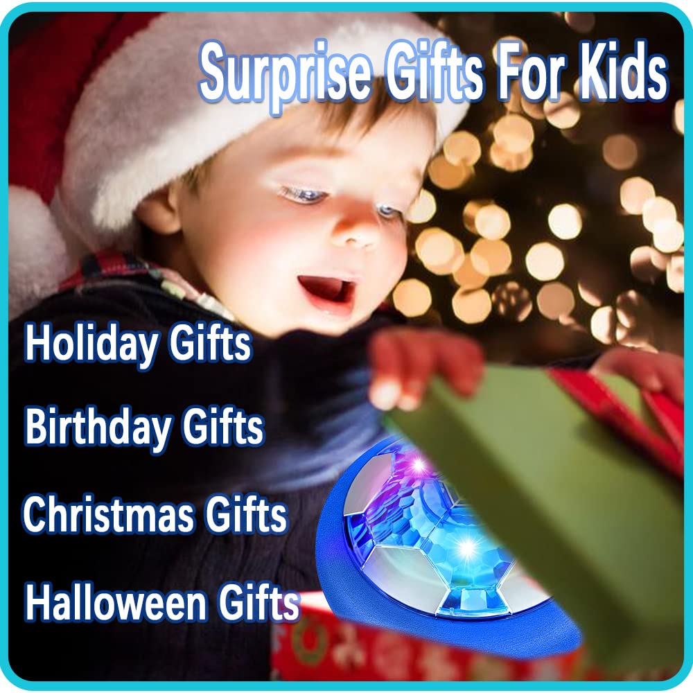 JRD&BS WINLAir Floating Hover Soccer with LED Lights - Battery Powered Football Toy with Soft Foam Bumper for Indoor/Outdoor Play, Exciting Gift for Kids & Teens Ages 3-16