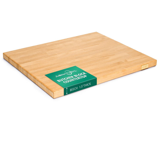 30"x25" Butcher Block Counter Top, DIY Beech Countertop, 1.5'' Thick Waterproof Table Top, Used as Cutting Board, Office Desk Tops, Living and Dining Room Tables, Laundry Counters, Kitchen Island
