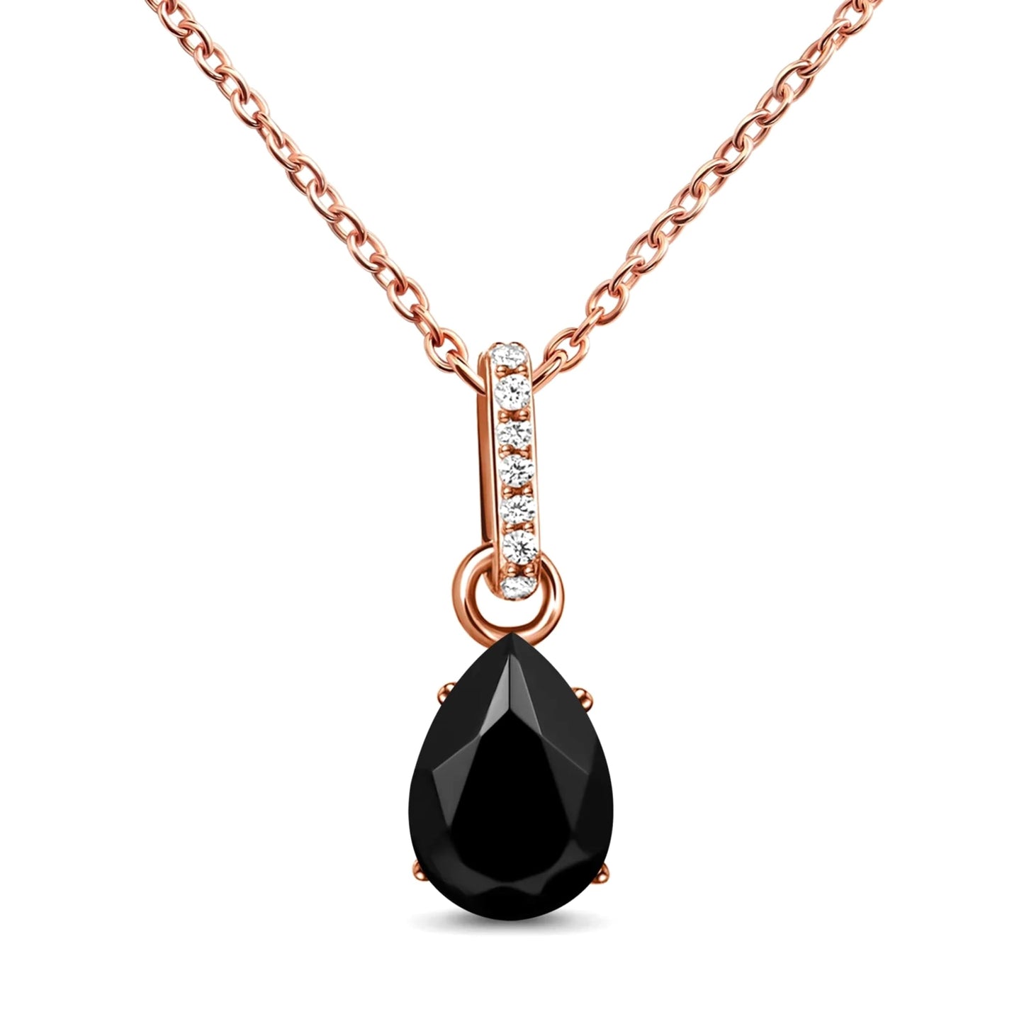 Moon Magic - Authentic Moonstone Necklace for Women | Onyx, Black Obsidian Necklaces/Real 925 Sterling Silver/18k Rose and Yellow Gold Enchanted Crystal Necklace for Women | Genuine Gemstone Jewelry