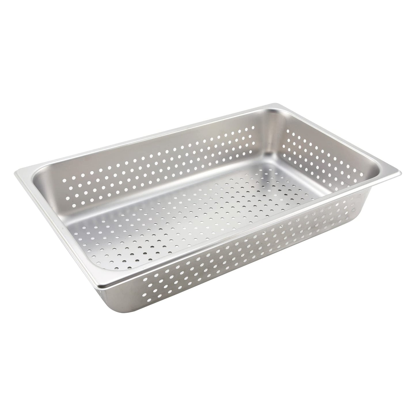 Winco 1500W Electric Food Cooker/Warmer with Full Size 4-Inch Perforated Pan, Stainless Steel