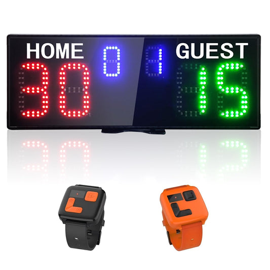 YZ LED Electronic Scoreboard with Watch Control, Digital Scoreboard with Remote, Portable Scoreboard Basketball, Digital Tennis Score Keeper for Net, Scoreboard for Outdoor Games Volleyball/Football