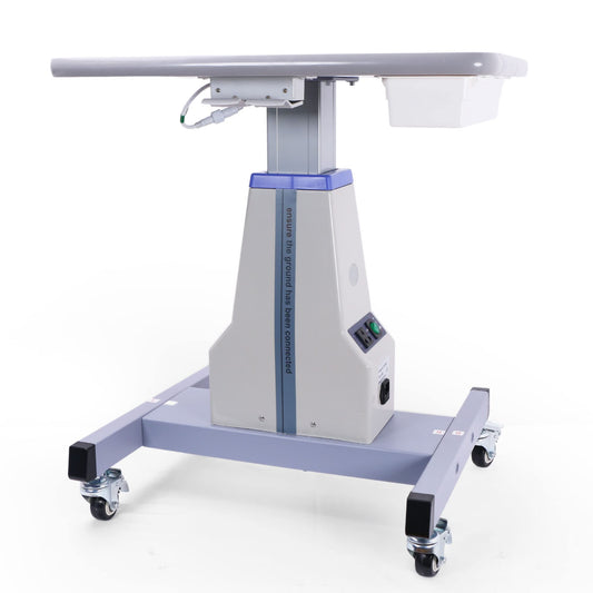 UCanSee Optometrist Motorized Table- Ophthalmic Electric Table Optical Eyeglass Instrument Table with Drawer, Working Size 15.7" Wide,22.8" Long