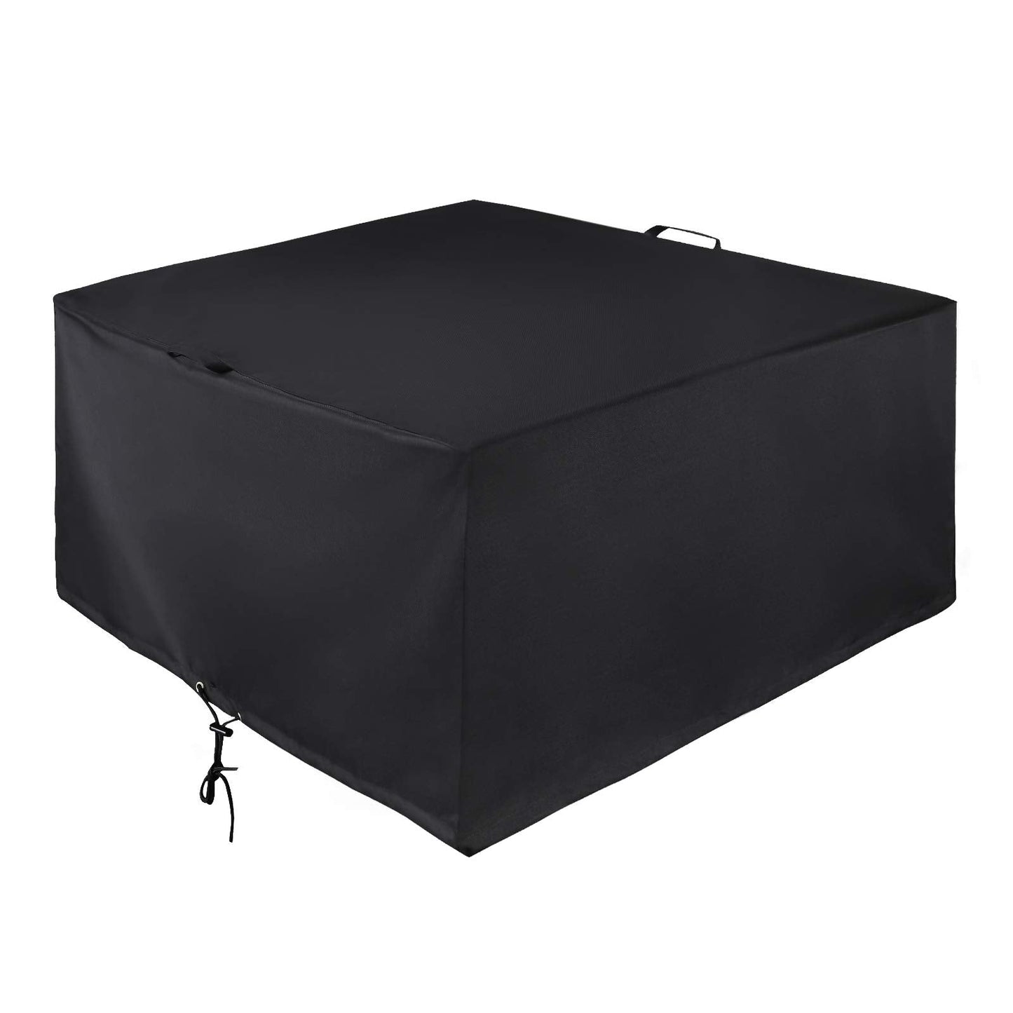 Unicook Square Fire Pit Cover 38 Inch, Heavy Duty Waterproof Fire Table Cover, Outdoor Firepit Protector with Drawstring and Handles, All Weather Protection, Black