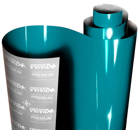 VViViD+ Ultra Gloss Miami Blue Vinyl Car Wrap (25ft x 5ft)