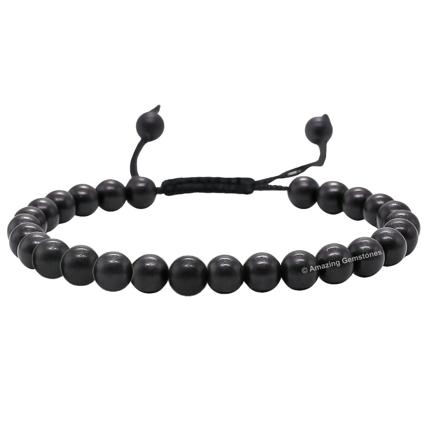 Amazing Gemstone Shungite Bracelet, Gifts For Men & Women - Protection Healing Crystal Bracelet - 6mm Gemstone Beaded Adjustable Bracelet, Pulseras Para Hombres Mujer Stocking Stuffers