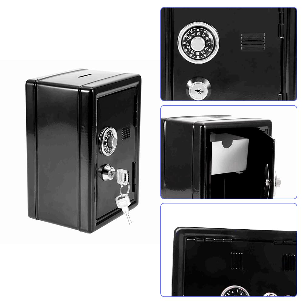 Joyzan Metal Piggy Bank, Mini Safe Coin Cash Locking Box Kid Money Saving Locker with 2 Keys Small Change Storage Jar Desktop Password Code Pot Saver Combination Lock Children Boys Girls Birthday Gift