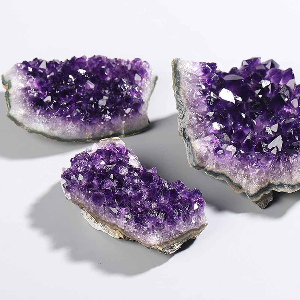 Genuine Real Amethyst Clusters Rough Purple Rock Raw Natural Cave Raw Crystal Cluster Energy Reiki Healing Stones Tower Bulk (Uruguay Amethyst Cluster 200g)