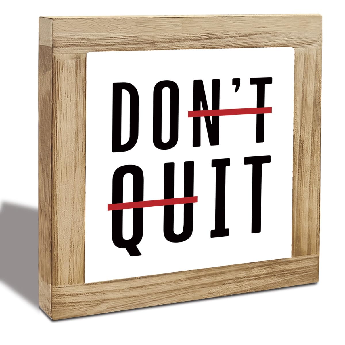 Don't Quit Wood Plaques Sign, Inspirational Wooden Box Sign, Home Wood Plaque Decor Signs, Motivational Home Office Desk Decor, Encouragement Gifts for Coworkers Students