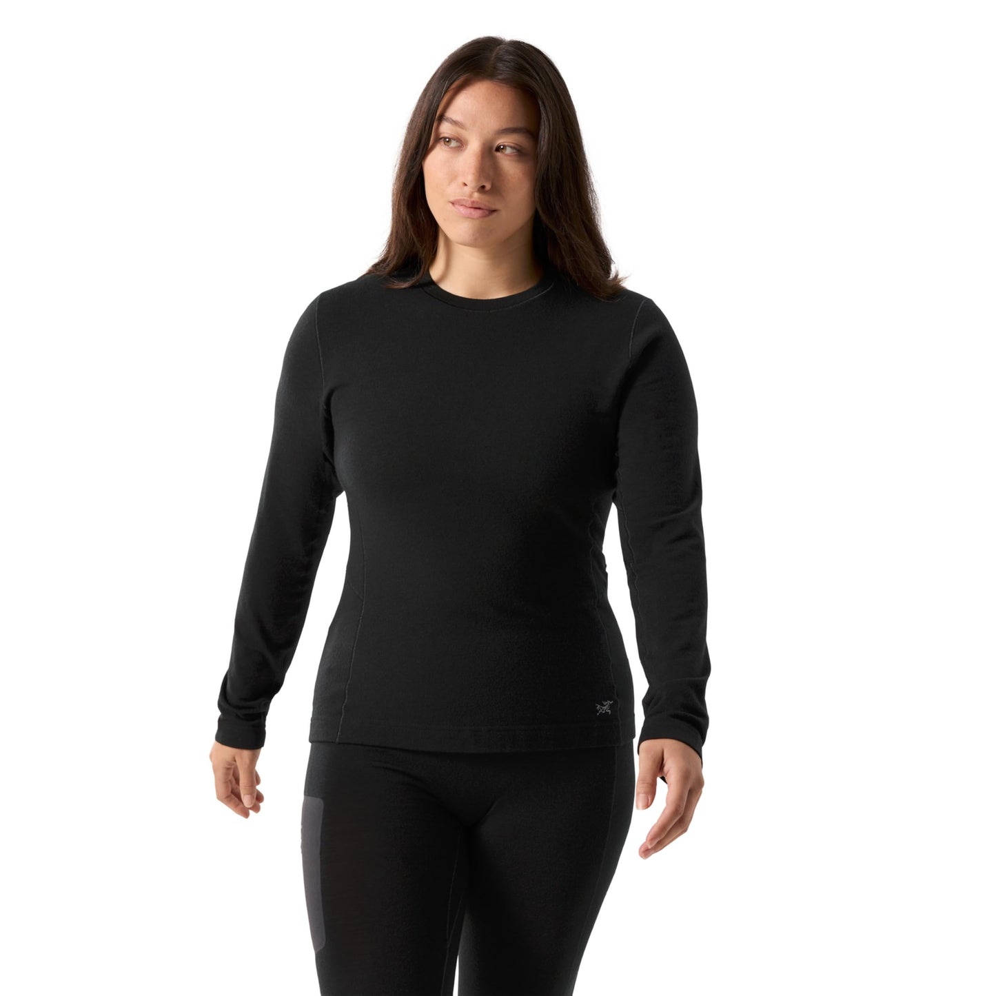 Arc'teryx Satoro Merino Wool Crew Neck LS Women's | Lightweight Merino-Blend Base Layer - Redesign | Black, Medium